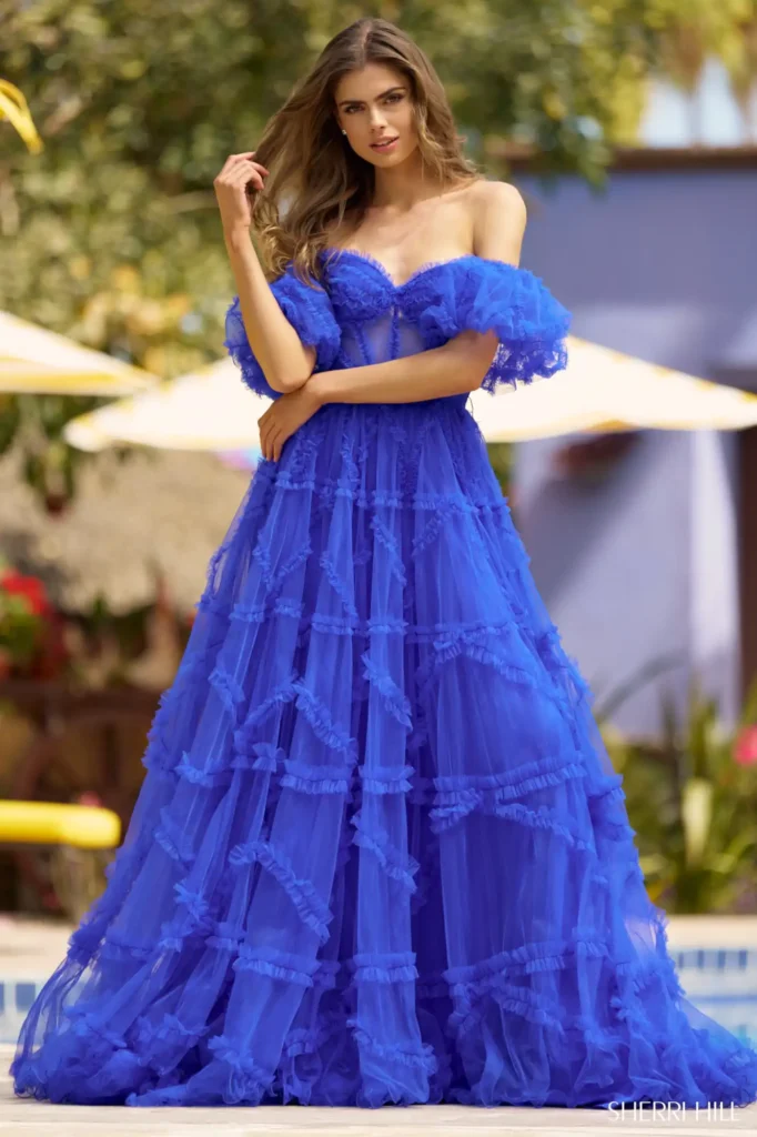 princess abiballkleid in blau